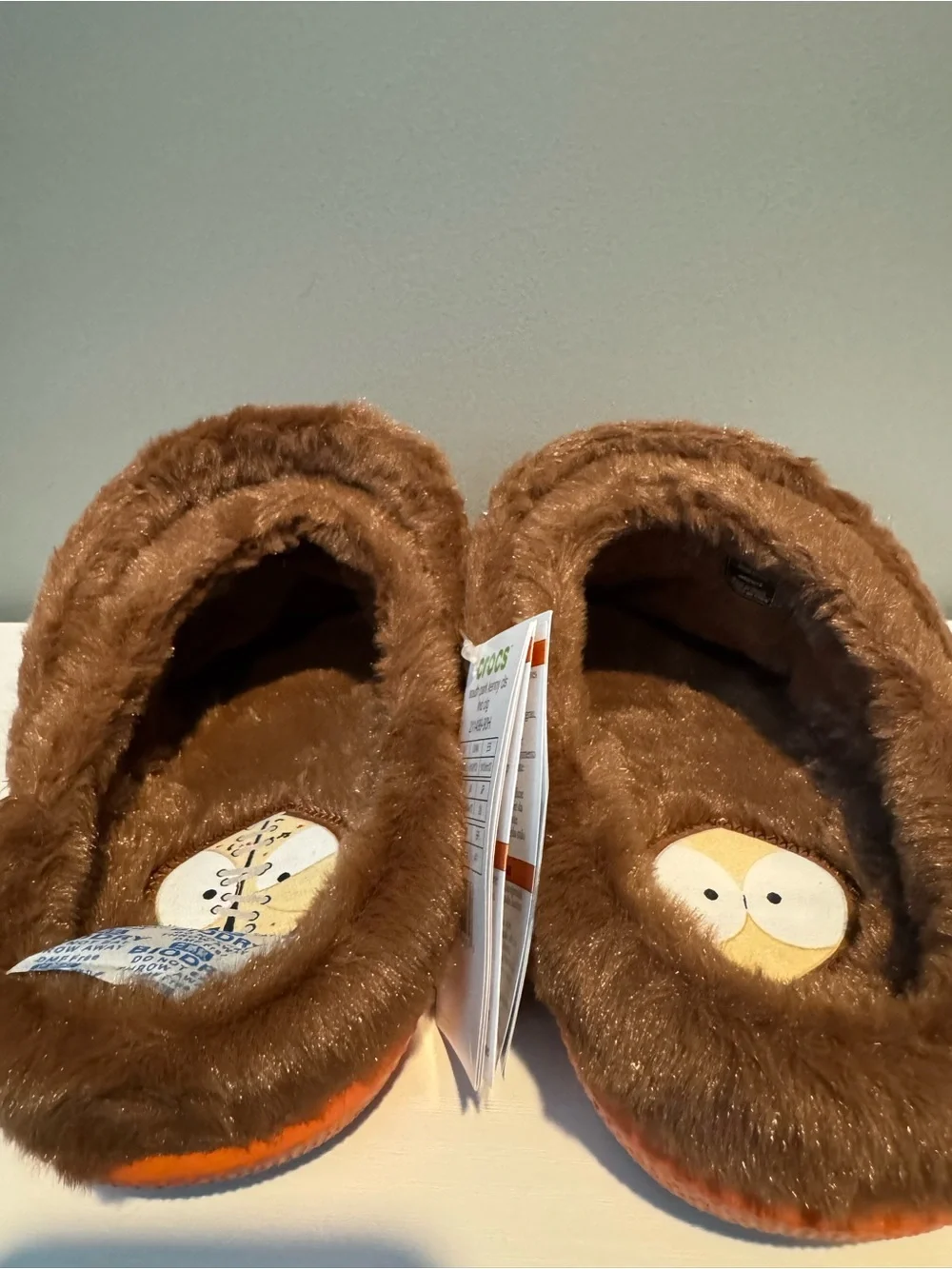 CROCS Orange Fur-Lined Clog Mules with Character Charms